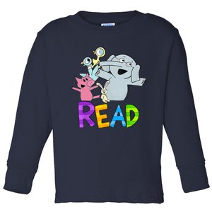 Funny Library Teacher Read Book Club Piggie Elephant Pigeons Toddler Long Sleeve Shirt