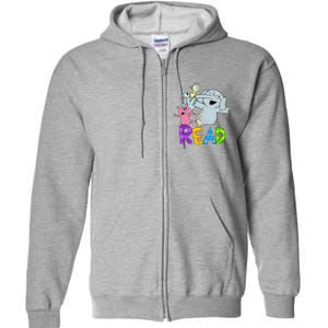 Funny Library Teacher Read Book Club Piggie Elephant Pigeons Full Zip Hoodie