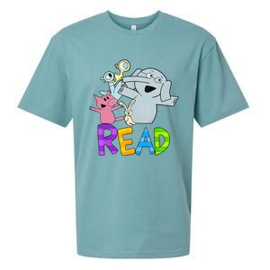 Funny Library Teacher Read Book Club Piggie Elephant Pigeons Sueded Cloud Jersey T-Shirt