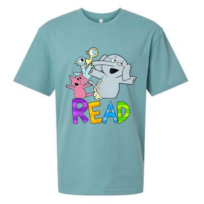 Funny Library Teacher Read Book Club Piggie Elephant Pigeons Sueded Cloud Jersey T-Shirt