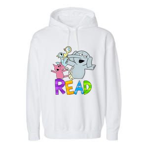 Funny Library Teacher Read Book Club Piggie Elephant Pigeons Garment-Dyed Fleece Hoodie