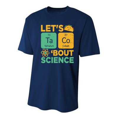 Funny Lets Tacos Bout Scienceshirt Scientist Teacher Youth Performance Sprint T-Shirt