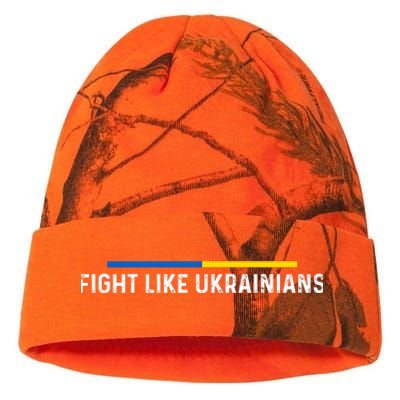 Fight Like Ukrainian Ukraine Flag Support Kati Licensed 12" Camo Beanie