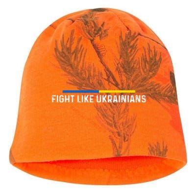 Fight Like Ukrainian Ukraine Flag Support Kati - Camo Knit Beanie