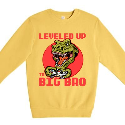 Funny Leveled Up To Big Bro Gamer Gaming Lovers Brother Great Gift Premium Crewneck Sweatshirt