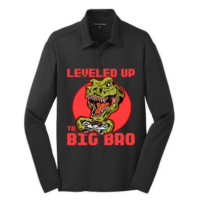 Funny Leveled Up To Big Bro Gamer Gaming Lovers Brother Great Gift Silk Touch Performance Long Sleeve Polo