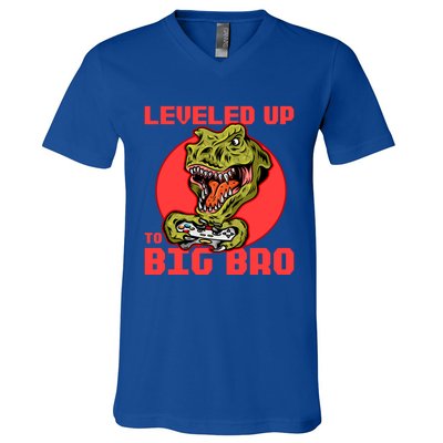 Funny Leveled Up To Big Bro Gamer Gaming Lovers Brother Great Gift V-Neck T-Shirt