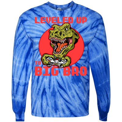 Funny Leveled Up To Big Bro Gamer Gaming Lovers Brother Great Gift Tie-Dye Long Sleeve Shirt