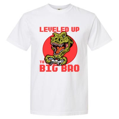 Funny Leveled Up To Big Bro Gamer Gaming Lovers Brother Great Gift Garment-Dyed Heavyweight T-Shirt