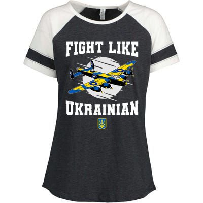 Fight Like Ukrainian I Stand With Ukraine Support Enza Ladies Jersey Colorblock Tee