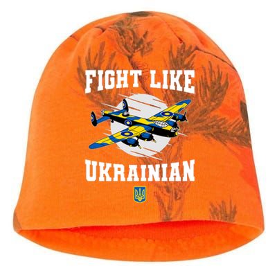 Fight Like Ukrainian I Stand With Ukraine Support Kati - Camo Knit Beanie