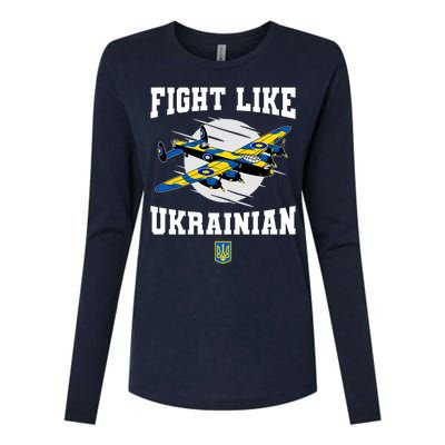 Fight Like Ukrainian I Stand With Ukraine Support Womens Cotton Relaxed Long Sleeve T-Shirt