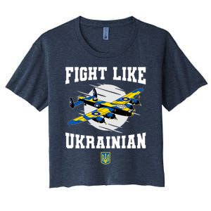 Fight Like Ukrainian I Stand With Ukraine Support Women's Crop Top Tee