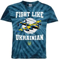 Fight Like Ukrainian I Stand With Ukraine Support Kids Tie-Dye T-Shirt