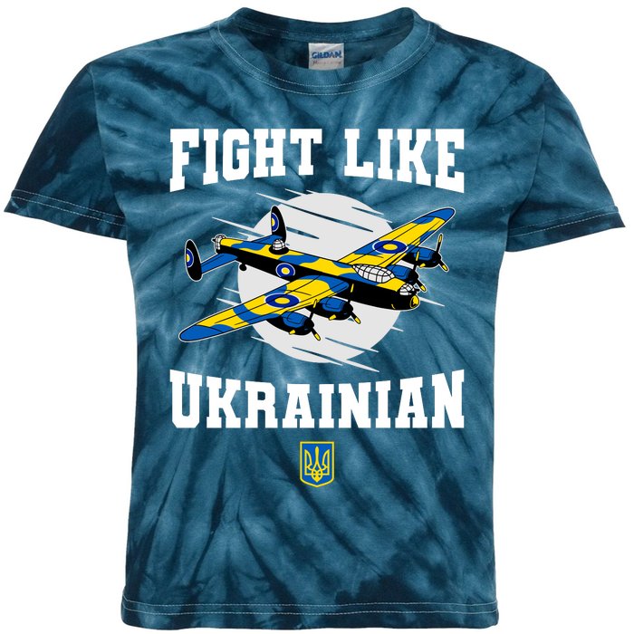 Fight Like Ukrainian I Stand With Ukraine Support Kids Tie-Dye T-Shirt