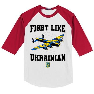 Fight Like Ukrainian I Stand With Ukraine Support Kids Colorblock Raglan Jersey