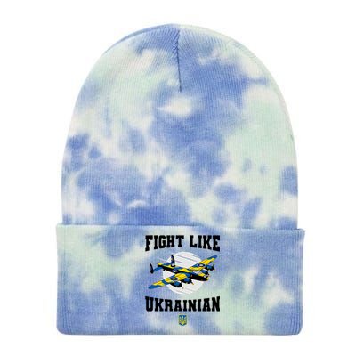 Fight Like Ukrainian I Stand With Ukraine Support Tie Dye 12in Knit Beanie