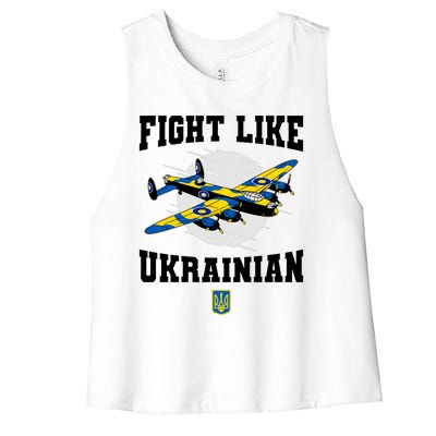 Fight Like Ukrainian I Stand With Ukraine Support Women's Racerback Cropped Tank