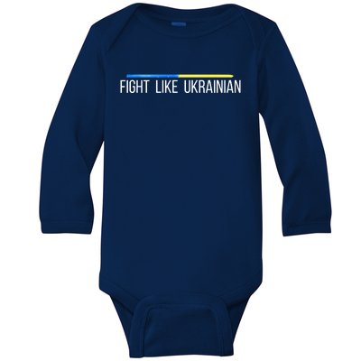 Fight Like Ukrainian Baby Long Sleeve Bodysuit