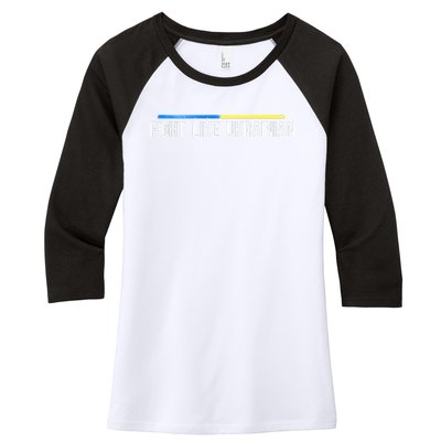 Fight Like Ukrainian Women's Tri-Blend 3/4-Sleeve Raglan Shirt