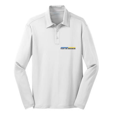 Fight Like Ukrainians Silk Touch Performance Long Sleeve Polo