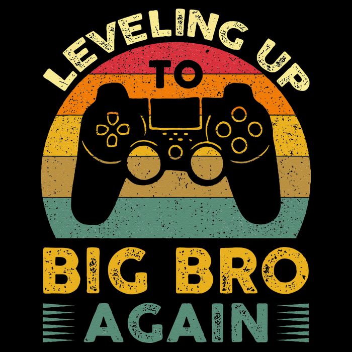 Funny Leveling Up To Big Bro Again Vintage Big Brother Again Button