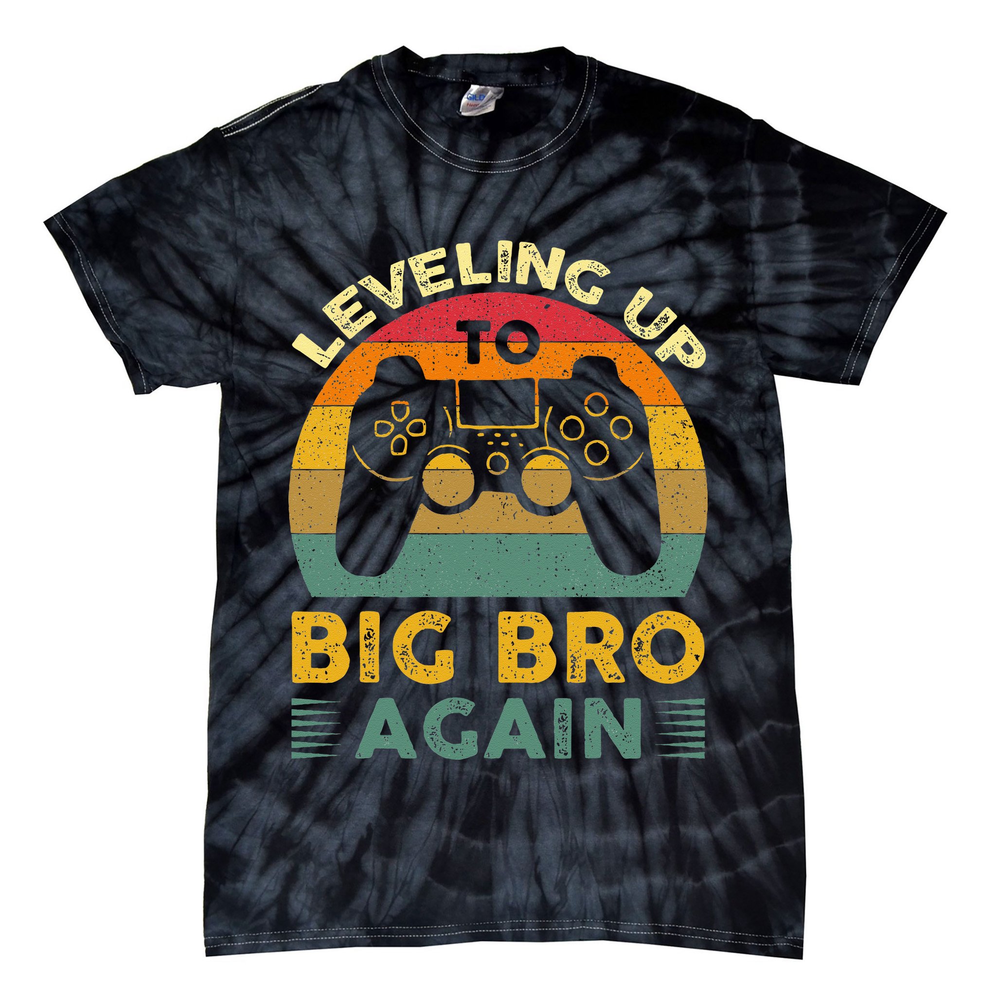 Funny Leveling Up To Big Bro Again Vintage Big Brother Again Tie-Dye T-Shirt