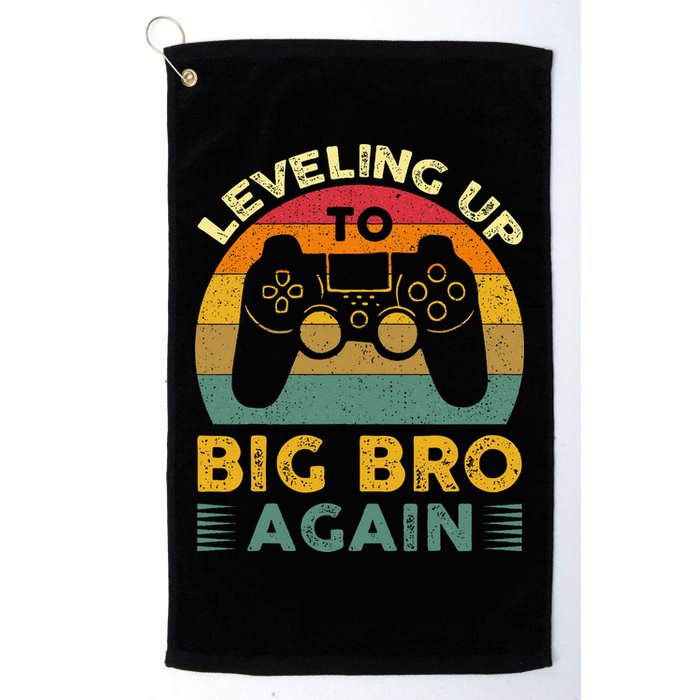 Funny Leveling Up To Big Bro Again Vintage Big Brother Again Golf Towel