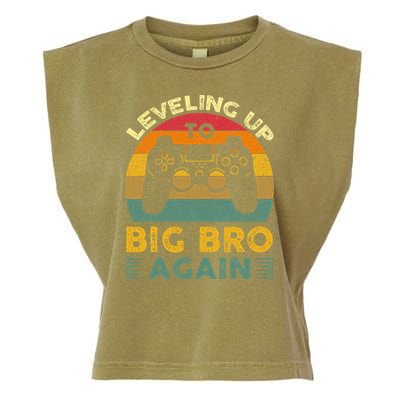Funny Leveling Up To Big Bro Again Vintage Big Brother Again Garment-Dyed Women's Muscle Tee