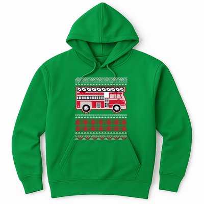 Firetruck Ladder Ugly Christmas Hoodie