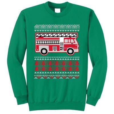 Firetruck Ladder Ugly Christmas Sweatshirt