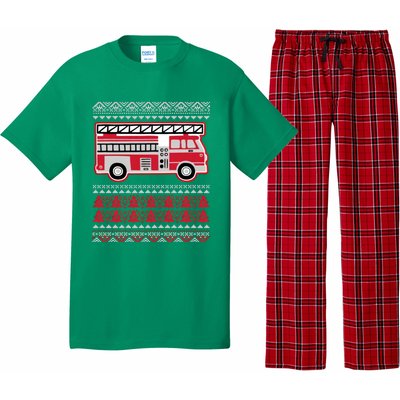 Firetruck Ladder Ugly Christmas Pajama Set