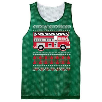 Firetruck Ladder Ugly Christmas Mesh Reversible Basketball Jersey Tank