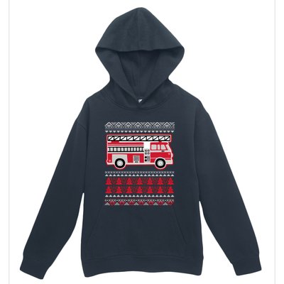 Firetruck Ladder Ugly Christmas Urban Pullover Hoodie