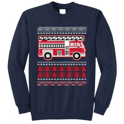 Firetruck Ladder Ugly Christmas Tall Sweatshirt