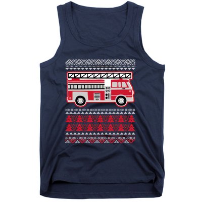 Firetruck Ladder Ugly Christmas Tank Top