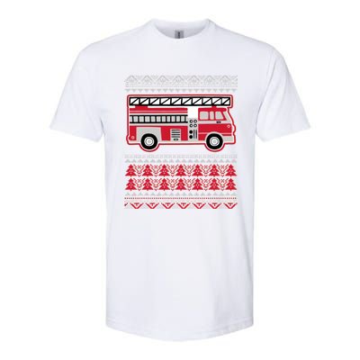 Firetruck Ladder Ugly Christmas Softstyle CVC T-Shirt