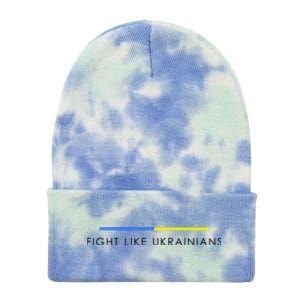 Fight Like Ukrainians Ukraine Ukrainian Tie Dye 12in Knit Beanie