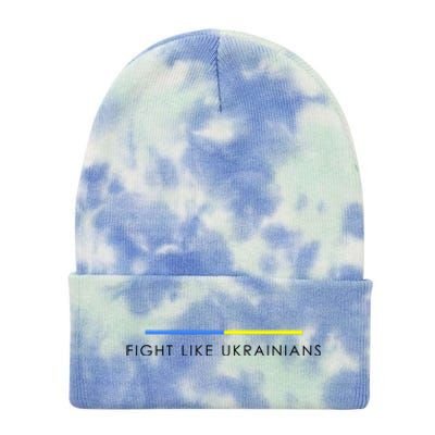 Fight Like Ukrainians Ukraine Ukrainian Tie Dye 12in Knit Beanie