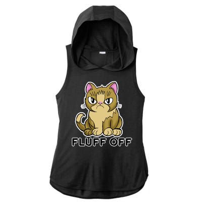 Fluff Off Funny Cat Ladies PosiCharge Tri-Blend Wicking Draft Hoodie Tank