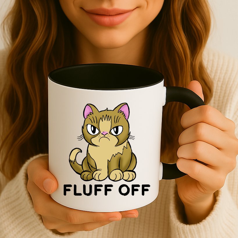 Fluff Off Funny Cat Mug