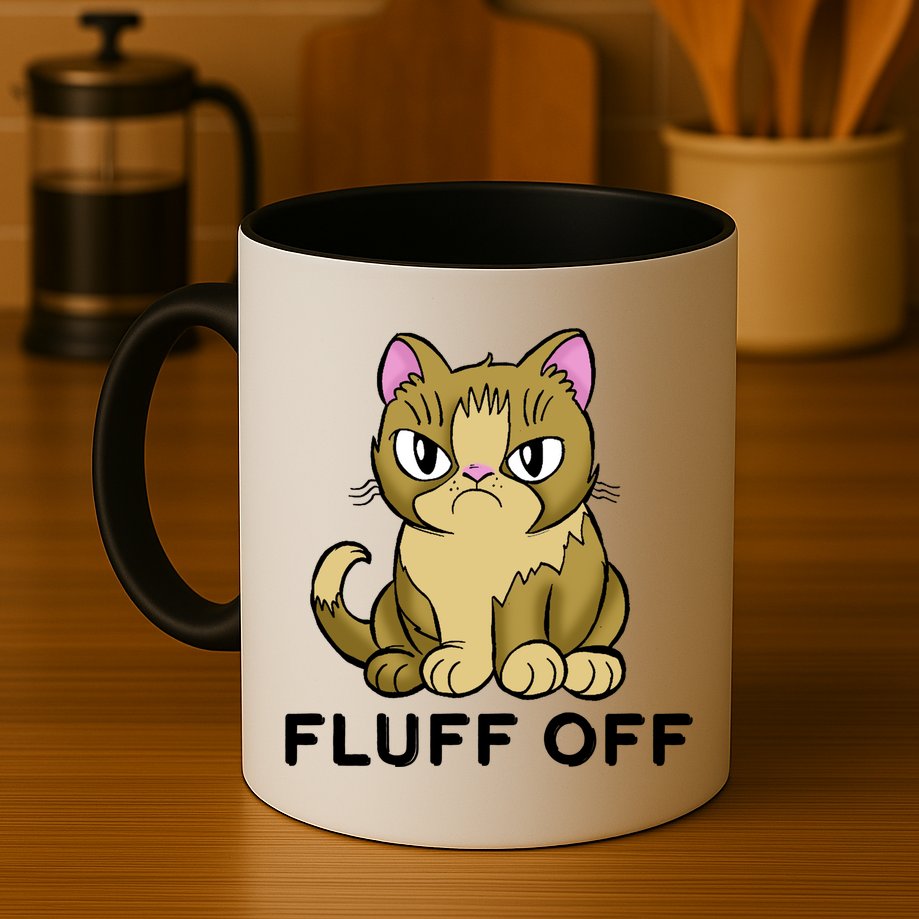 Fluff Off Funny Cat Mug