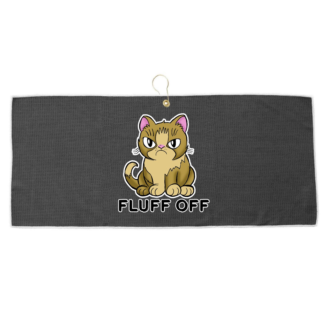 Fluff Off Funny Cat Large Microfiber Waffle Golf Towel