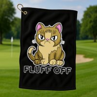 Fluff Off Funny Cat Golf Towel