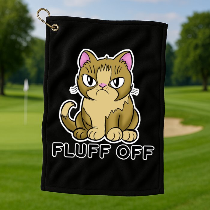 Fluff Off Funny Cat Golf Towel