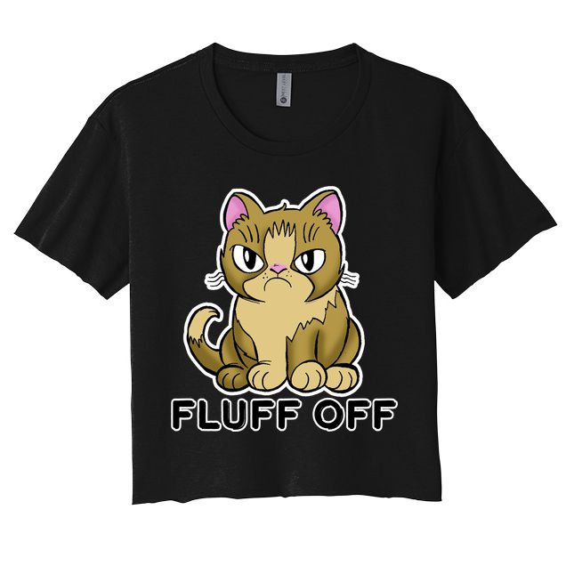 Fluff Off Funny Cat Crop Top