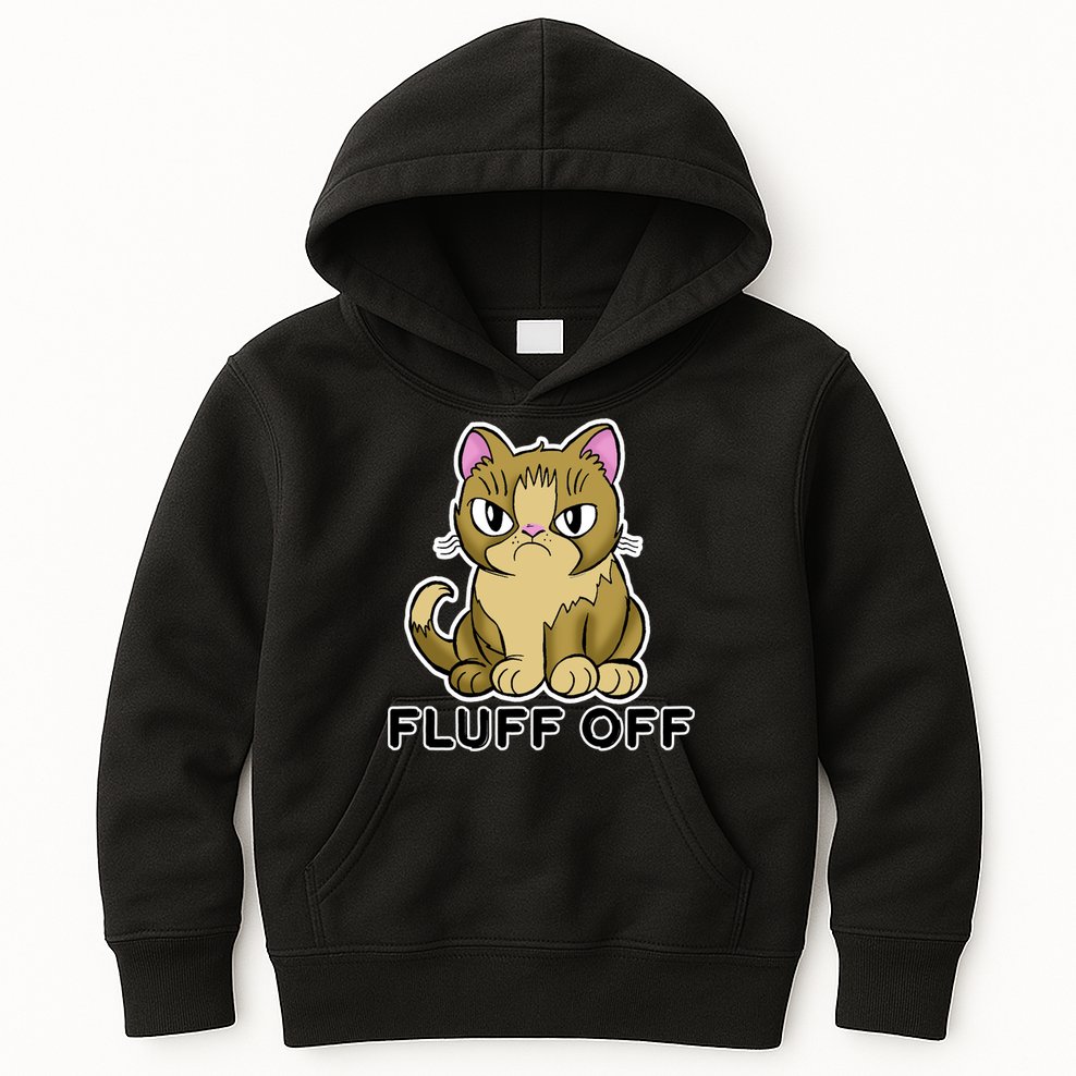 Fluff Off Funny Cat Kids Hoodie