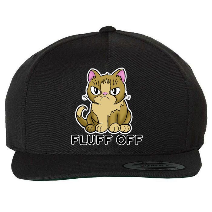 Fluff Off Funny Cat Wool Snapback Cap