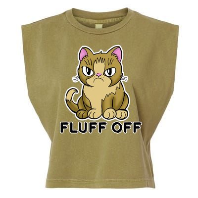 Fluff Off Funny Cat Garment-Dyed Women's Muscle Tee