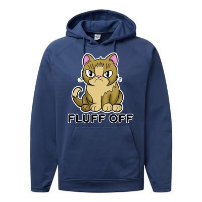 Fluff Off Funny Cat Performance Fleece Hoodie